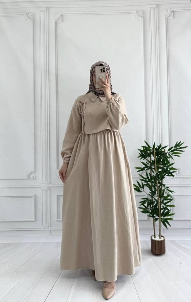 فستان موسلين خريفي ربيعي