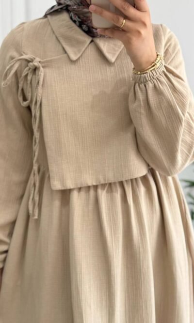 فستان موسلين خريفي ربيعي