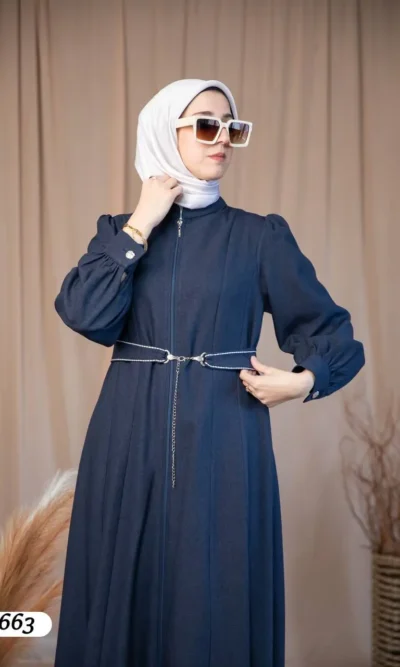 جلباب يونفيكت ربيعي بسحاب وطول كامل