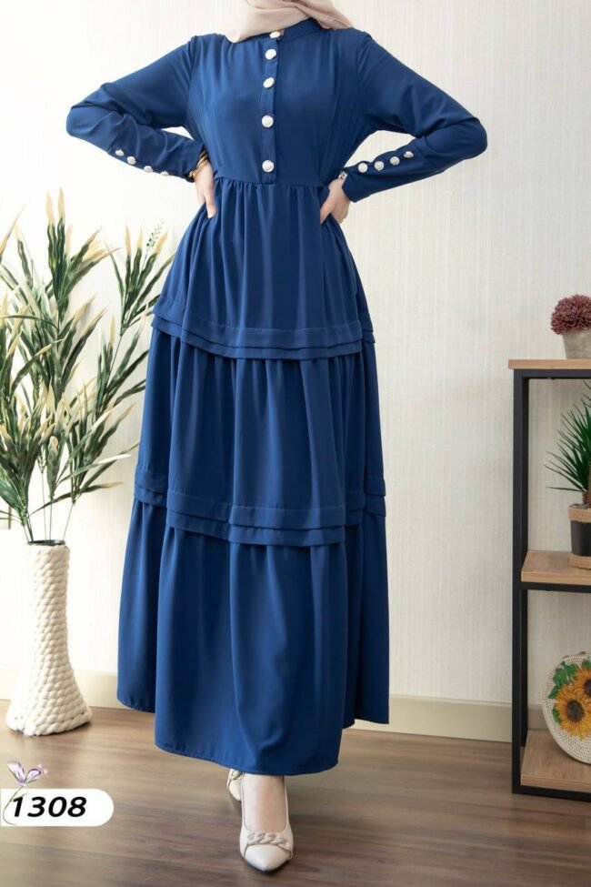 فستان لارا كريب ربيعي صيفي