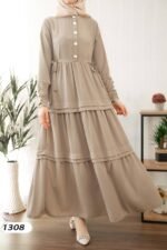 فستان لارا كريب ربيعي صيفي