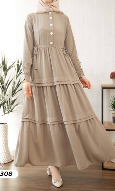 فستان لارا كريب ربيعي صيفي