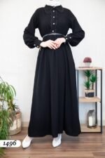 فستان مدينه بقبة مطرزة بشكل جميل