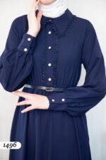 فستان مدينه بقبة مطرزة بشكل جميل