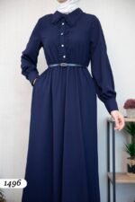 فستان مدينه بقبة مطرزة بشكل جميل