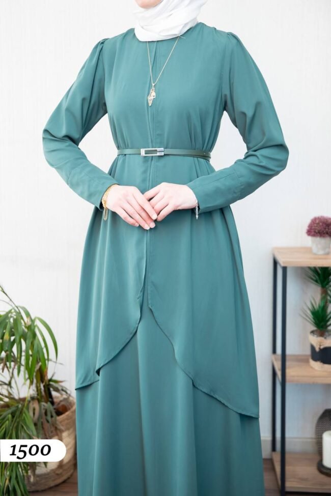 فستان مدينه صيفي مع قصة امامية مُلفتة