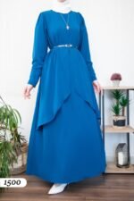 فستان مدينه صيفي مع قصة امامية مُلفتة