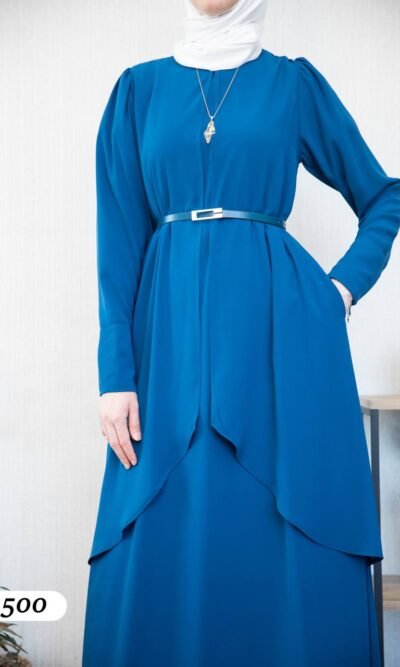 فستان مدينه صيفي مع قصة امامية مُلفتة