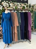 فستان مدينه صيفي مع قصة امامية مُلفتة