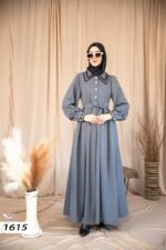 فستان فالينجا كتان بقبة مطرزة