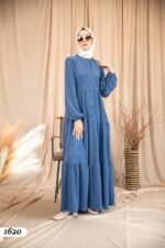 فستان تشانيلا بمجموعة ازرار وسطية