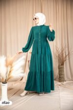 فستان تشانيلا بمجموعة ازرار وسطية