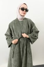 طقم عباية وفستان كوردروي شتوي