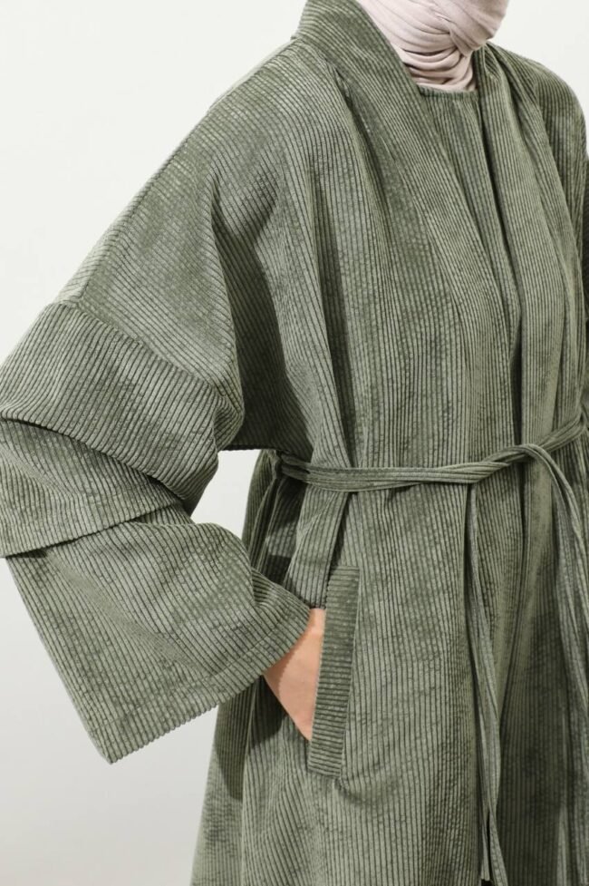 طقم عباية وفستان كوردروي شتوي