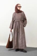 طقم عباية وفستان كوردروي شتوي