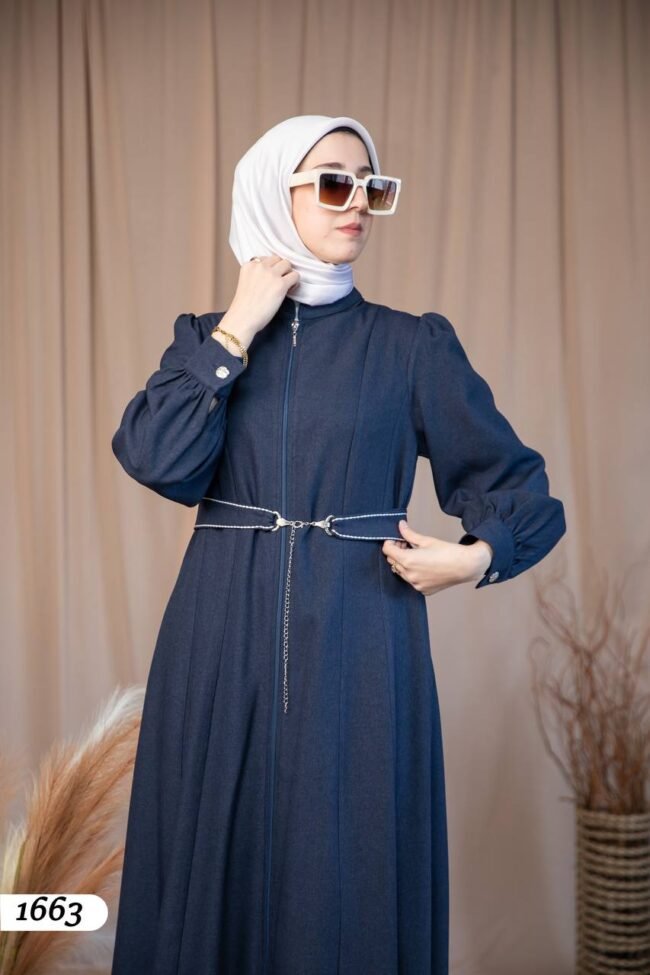 جلباب يونفيكت ربيعي بسحاب وطول كامل