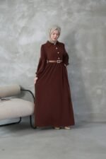 فستان كريستال كريب بألوان داكنة