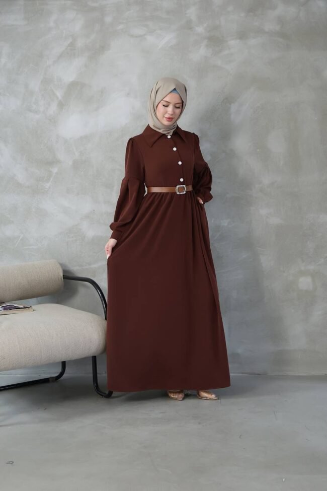 فستان كريستال كريب بألوان داكنة