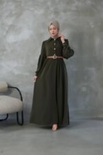 فستان كريستال كريب بألوان داكنة