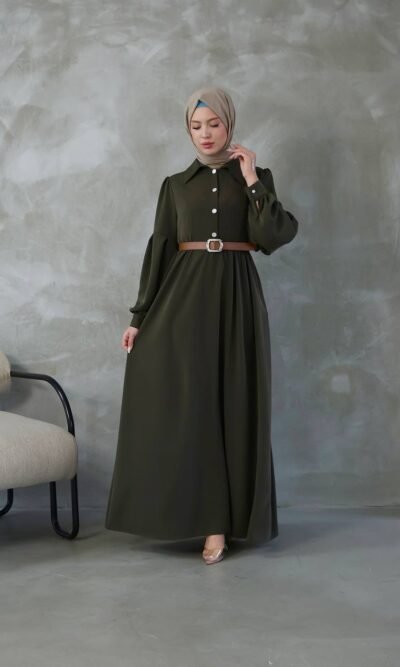 فستان كريستال كريب بألوان داكنة