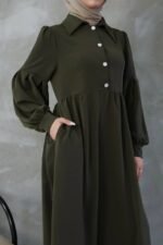 فستان كريستال كريب بألوان داكنة