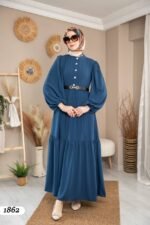 فستان مدينه صيفي بألوان حلوه