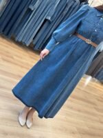 فستان جينز بجيوب على الصدر