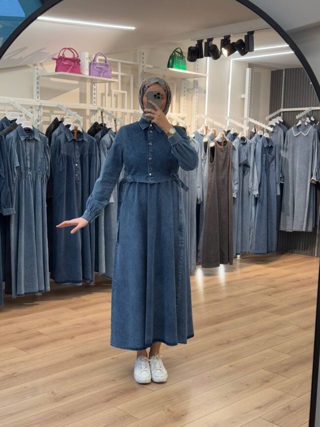 فستان جينز ربيعي صيفي مع فيستا