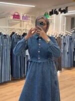 فستان جينز ربيعي صيفي مع فيستا