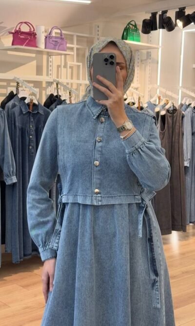 فستان جينز ربيعي صيفي مع فيستا