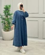 فستان جينز جميل بقالب واسع