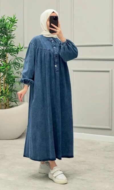 فستان جينز جميل بقالب واسع