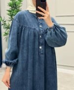 فستان جينز جميل بقالب واسع