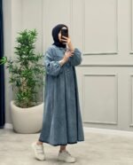 فستان جينز جميل بقالب واسع