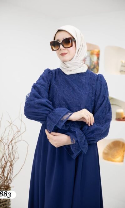 فستان صيفي كريب ودانتيل