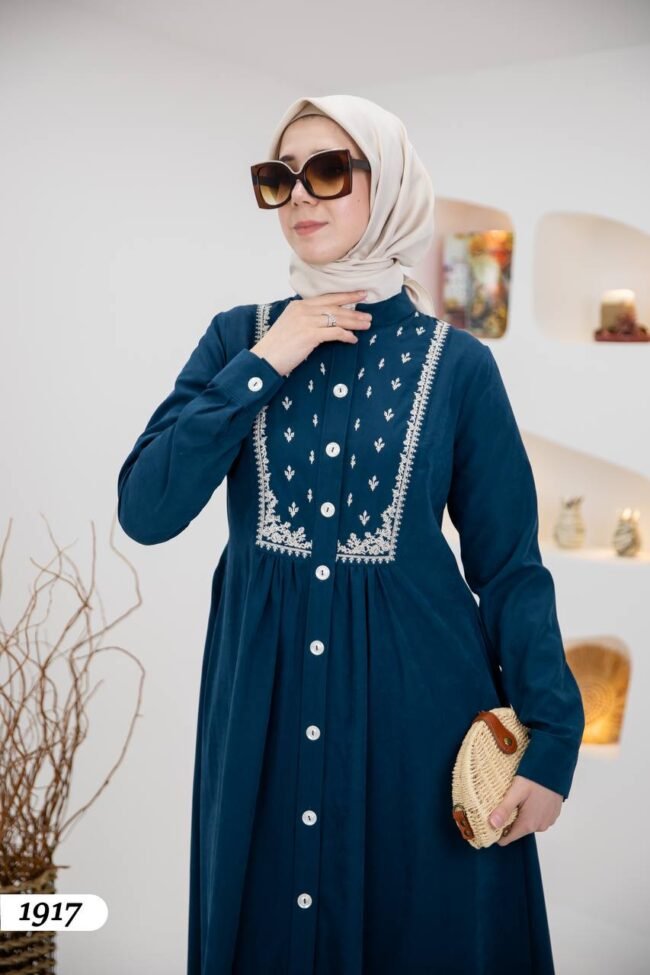 فستان مودال بتطريز جميل