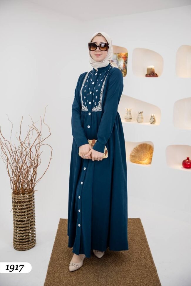 فستان مودال بتطريز جميل