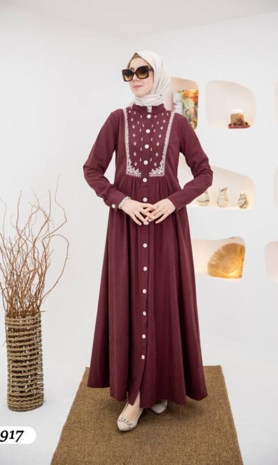 فستان مودال بتطريز جميل