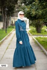 فستان مودال مطرز بالورود