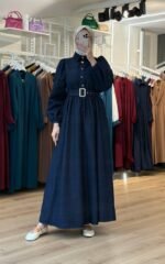 فستان جينز ربيعي صيفي بتصميم رائع