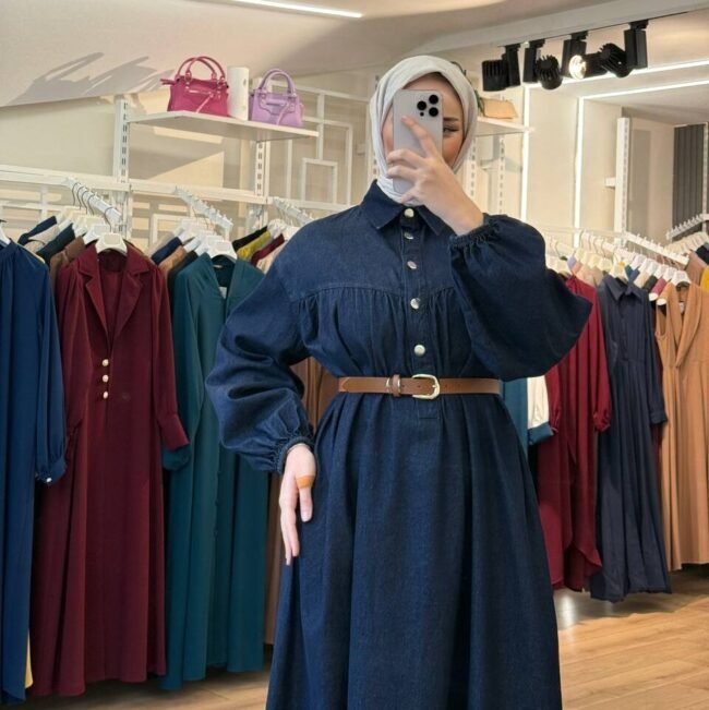 فستان جينز جميل بقالب واسع