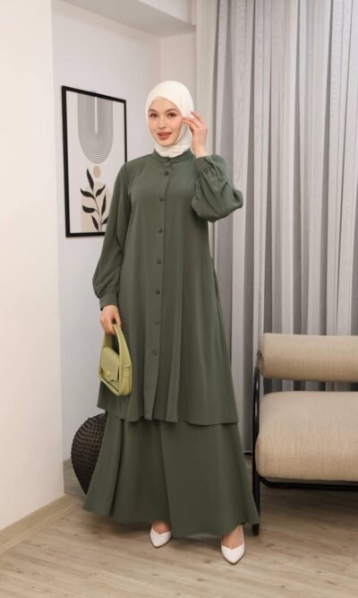 طقم مدينه صيفي تنورة وقميص طويل