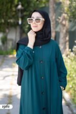 فستان مدينة ايبيك بأزرار على كامل الطول