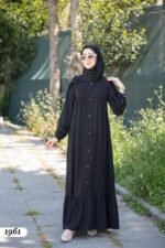 فستان مدينة ايبيك بأزرار على كامل الطول