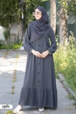 فستان مدينة ايبيك بأزرار على كامل الطول