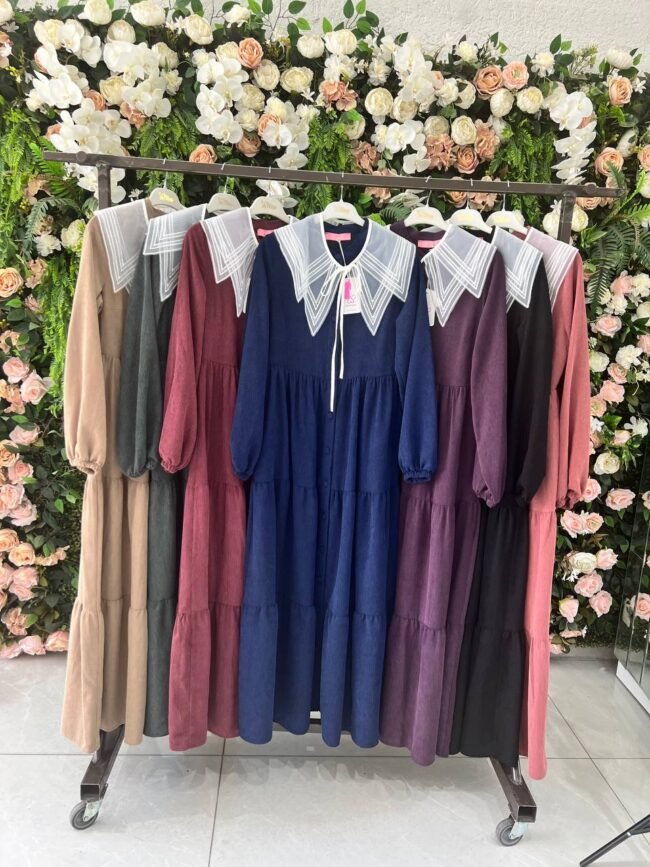 جلباب تشانيلا بقبة شيفون بيضاء