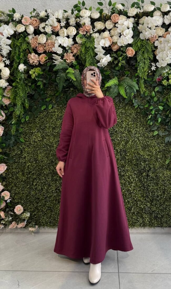 قفطان 3خيطان شتوي الوان سادة