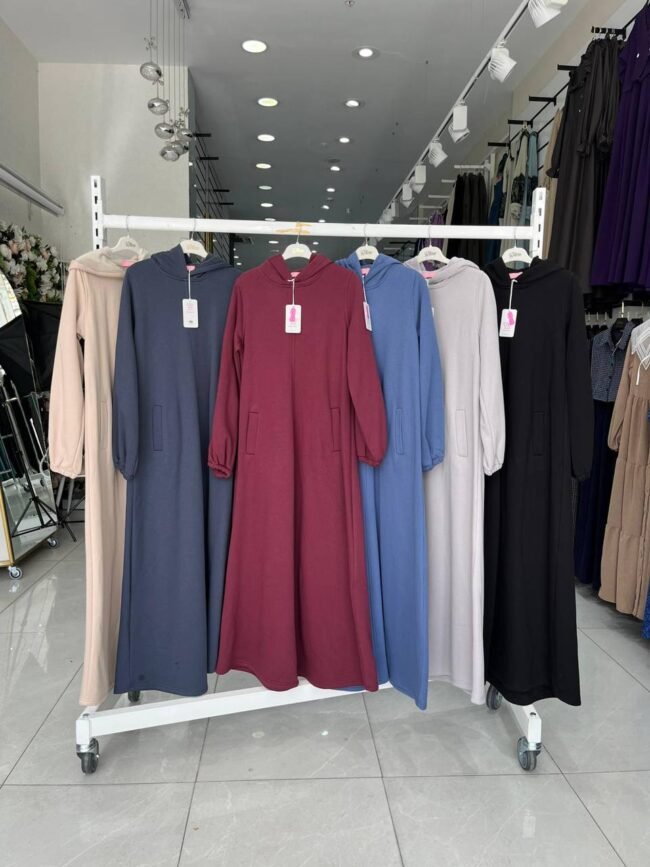 قفطان 3خيطان شتوي الوان سادة