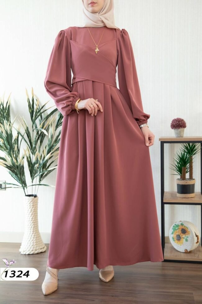 فستان كريستال كريب بألوان حلووه💯