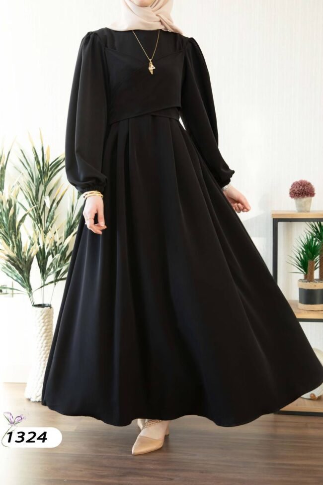 فستان كريستال كريب بألوان حلووه💯